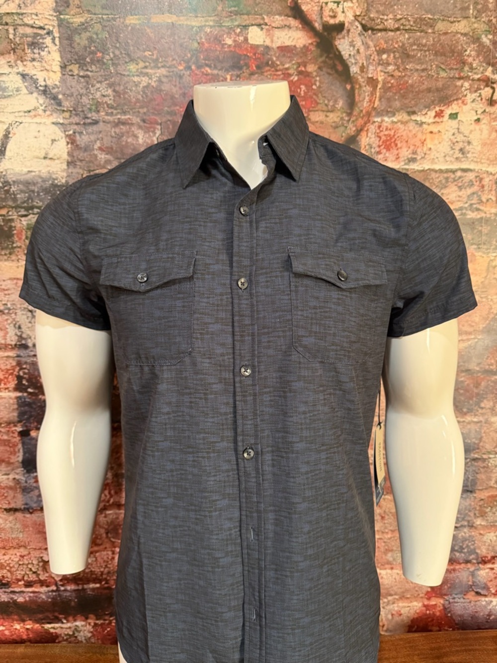 Kenneth Cole Reaction Black Slim Fit Stretch Shirt